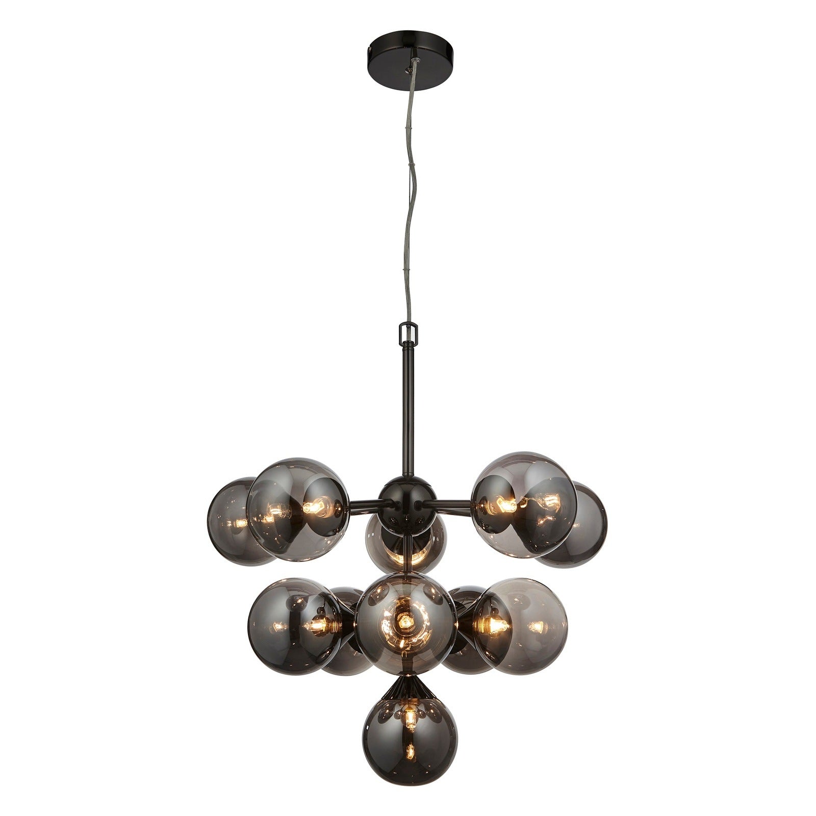 Sputnik 11lt Pendant Light Chandelier | Black Smoked Glass