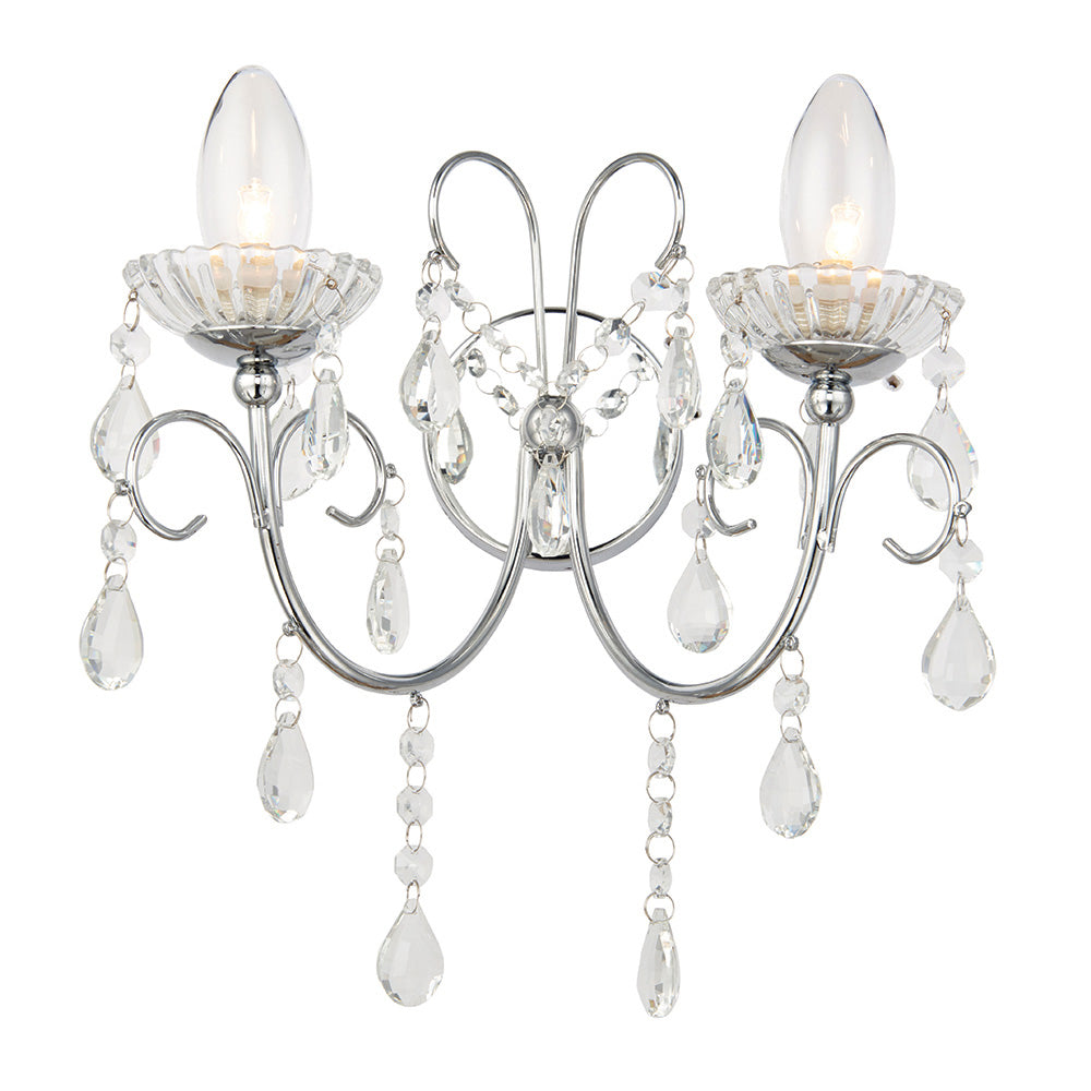 Vintage Style Crystal Twin Wall Light | House of Dekkor
