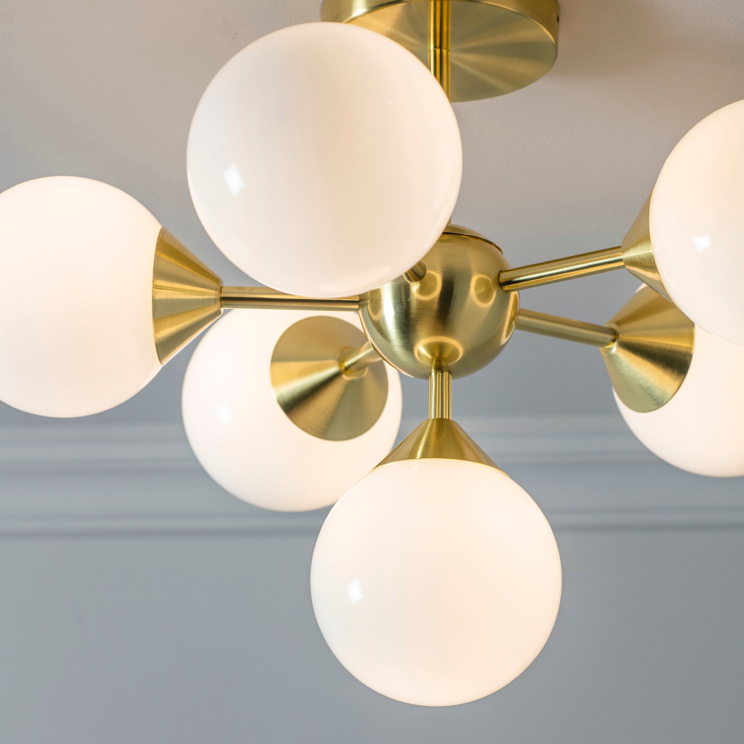 Globe Cluster 6 Light Semi Flush Chandelier