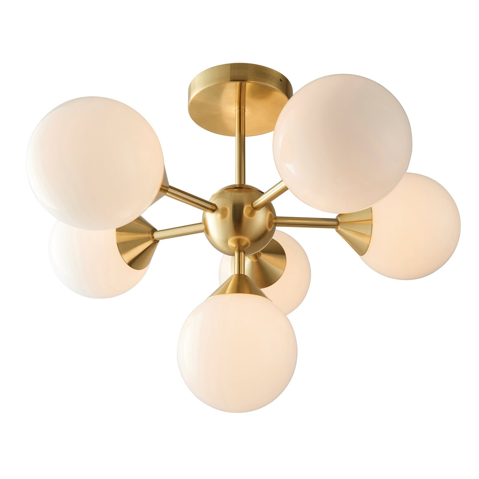Globe Cluster 6 Light Semi Flush Chandelier
