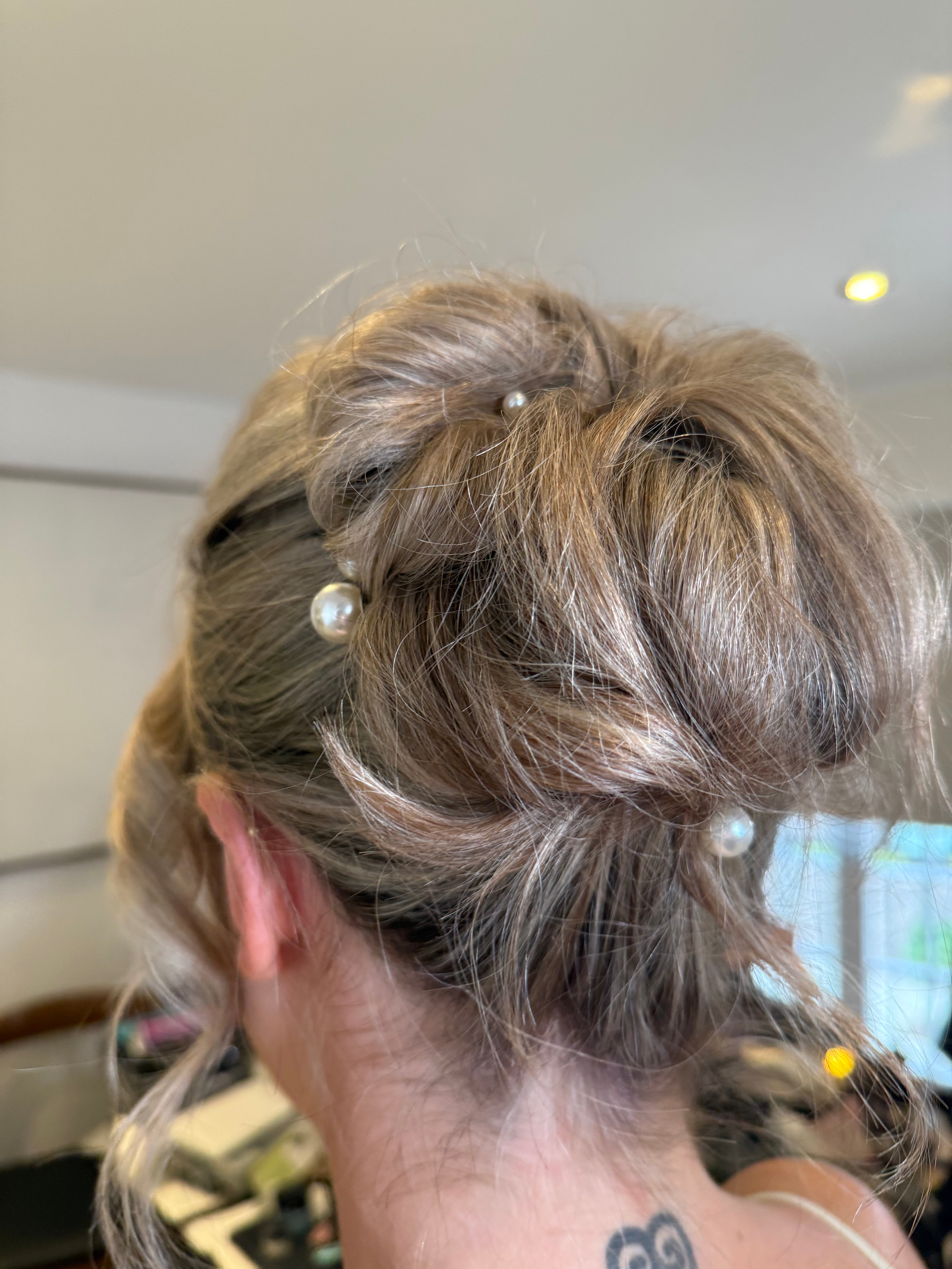 Styled Wedding Hair with Pearls