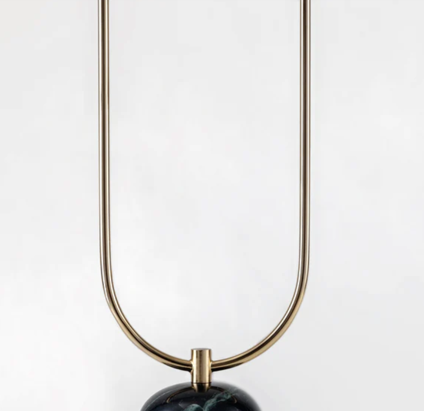 Marble Lamp curved brass arms